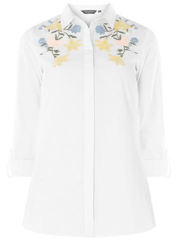 Dorothy Perkins Tall Ivory Tropical Embroider Shirt