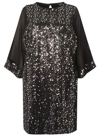 Dorothy Perkins *billie & Blossom Curve Black Sequin Embellished Shift Dress