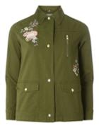 Dorothy Perkins Petite Khaki Embroidered Shacket