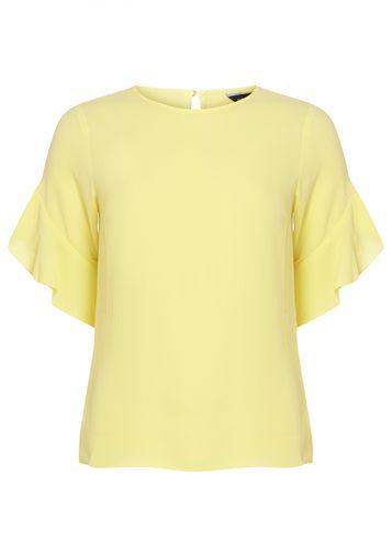 Dorothy Perkins Lemon Ruffle Sleeve Top