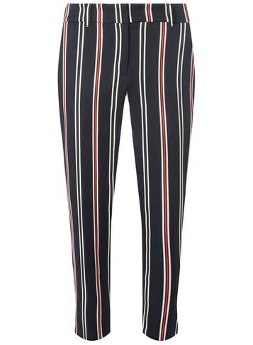 Dorothy Perkins Navy Stripe Split Hem Ankle Grazer Trousers