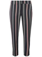 Dorothy Perkins Navy Stripe Split Hem Ankle Grazer Trousers