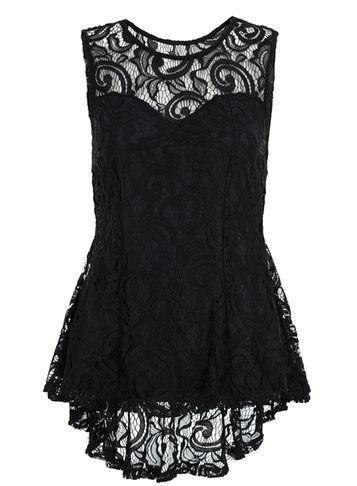 Dorothy Perkins *quiz Black Lace Sweetheart Top