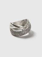 Dorothy Perkins Silver Crossover Sparkle Ring