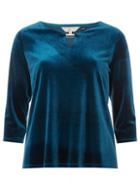Dorothy Perkins *billie & Blossom Petite Teal Velour Blouse