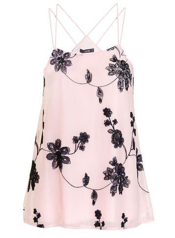 Dorothy Perkins *quiz Pink Embroidered Swing Top