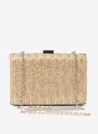 Dorothy Perkins Nude Weave Box Clutch Bag