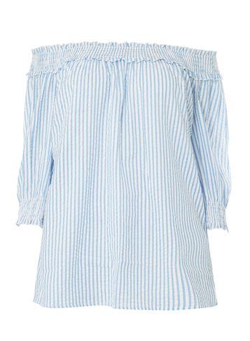 Dorothy Perkins *dp Curve Blue Striped Sucker Bardot Top