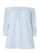 Dorothy Perkins *dp Curve Blue Striped Sucker Bardot Top