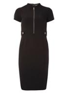 Dorothy Perkins Petite Black Zip Pencil Dress