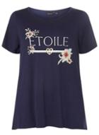Dorothy Perkins Dp Curve Navy Etoile Slogan T-shirt