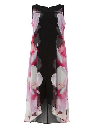 *roman Originals Pink Chiffon Overlay Dress