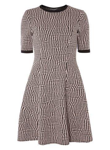 Dorothy Perkins *tall Pink Geo Spot Fit And Flare Dress