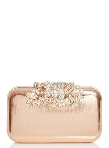 *quiz Rose Gold Ornate Box Clutch Bag