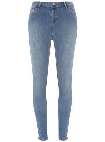 Dorothy Perkins *tall Mid Wash Zip Skinny Jeans