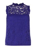 Dorothy Perkins Purple High Neck Lace Top