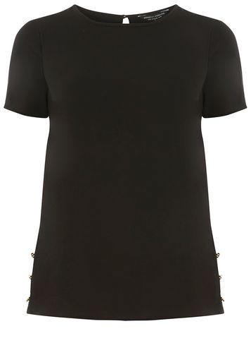 Dorothy Perkins Black Side Button Top