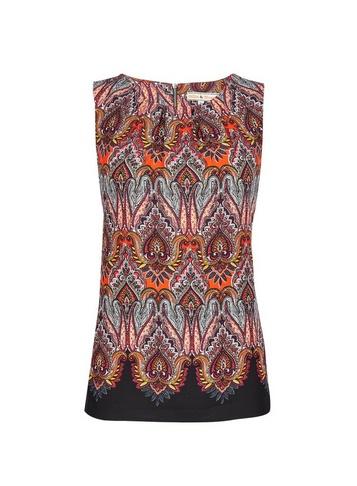 *billie & Blossom Orange Paisley Print Sleeveless Shell Top