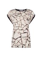 Dorothy Perkins *tall Black Crackle Print Woven Top