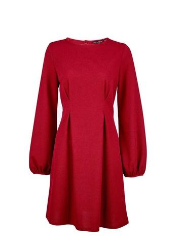 Dorothy Perkins *red Tuck Skater Dress