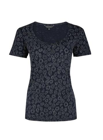 Dorothy Perkins Navy Leopard Puff Print T-shirt