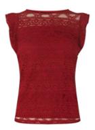 Dorothy Perkins Red Frill Lace Shell Top