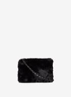 Dorothy Perkins Black Faux Fur Chain Handle Cross Body Bag