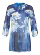 Dorothy Perkins *izabel London Blue Floral Chiffon Shirt