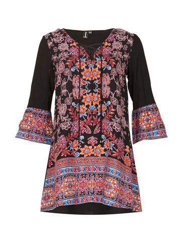 Dorothy Perkins *izabel London Multi Black Tie Up Tunic