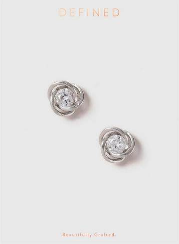Dorothy Perkins Silver Look Cubic Zirconia Twist Earrings