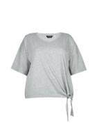 Dorothy Perkins *dp Curve Grey Side Knot Top