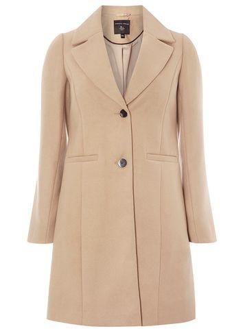 Dorothy Perkins Camel Crombie Coat