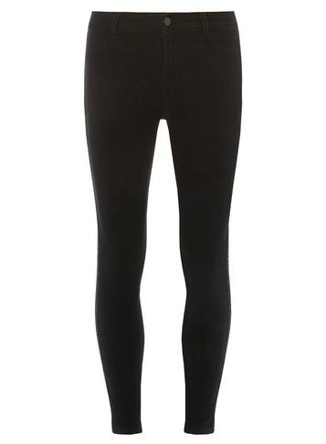 Dorothy Perkins Petite Black Glitter Stripe Denim 'frankie' Jeans