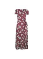 Dorothy Perkins *tall Berry Floral Print Ruffle Midi Dress