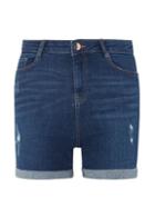 Dorothy Perkins Blue Mid Wash Shaping Shorts