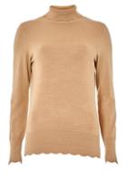 Dorothy Perkins Camel Scallop Edge Roll Neck Jumper