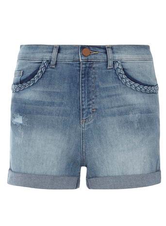 Dorothy Perkins High Waist Plait Trim Short