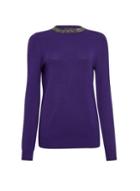 Dorothy Perkins Purple Embellished Choker Jumper