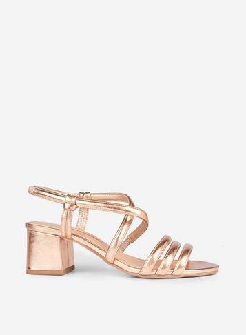 Dorothy Perkins Rose Gold 'barby' Tubular Heeled Sandals