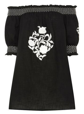 Dorothy Perkins Black Embroidered Tunic