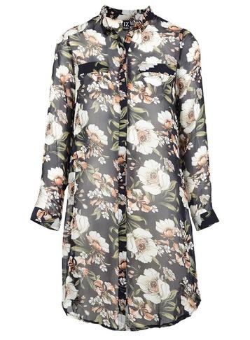 Dorothy Perkins *izabel London Multi Colour Floral Print Shirt Dress