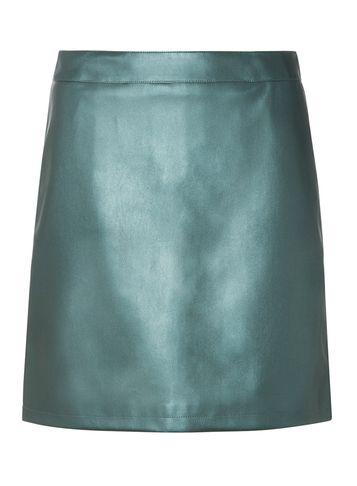 Dorothy Perkins Green Metallic Pu Mini Skirt