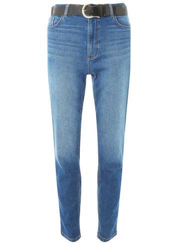 Dorothy Perkins Blue Belted 'mom' Jeans