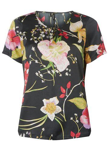 Dorothy Perkins *vero Moda Black Satin Floral Top