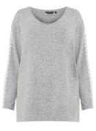 Dorothy Perkins *dp Curve Grey Crochet Brushed Top