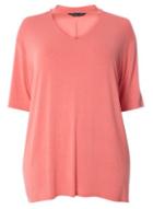 Dorothy Perkins Dp Curve Coral Choker Neck T-shirt