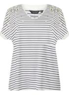 Dorothy Perkins *dp Curve Navy Stripe Pearl Detail T-shirt