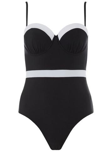 Dorothy Perkins *dp Beach Black And White Block Swimsuit