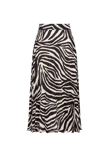 Dorothy Perkins White Zebra Print Pleated Skirt