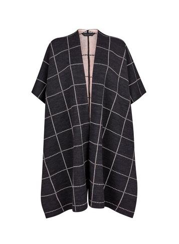 Dorothy Perkins Charcoal Grid Check Print Cape
